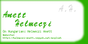 anett helmeczi business card
